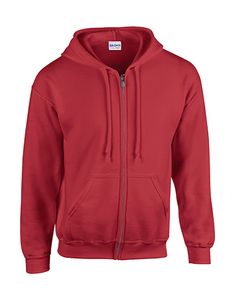 Gildan 18600 - Heavyweight Full Zip Hooded Sweat Red