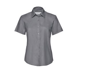 Russell Collection JZ33F - Ladies' Short Sleeve Easy Care Oxford Shirt Silver