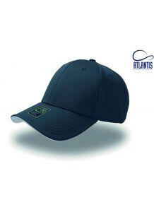 Atlantis AT064 - 6-panel cap in bamboo/polyester blend Navy/White