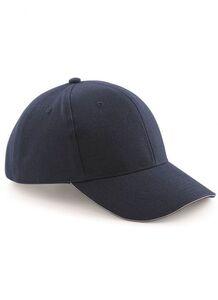Beechfield BF065 - Pro-Style Heavy Brushed Cotton Cap French Navy/Stone