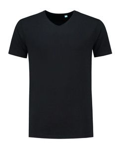 Lemon & Soda LEM1135 - T-shirt V-neck fine cotton elasthan Black
