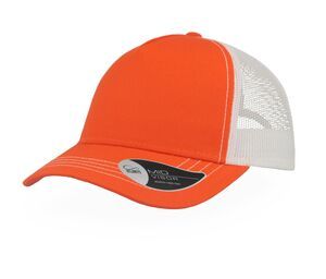 Atlantis AT180 - Cotton Canvas Rapper Cap Orange / White