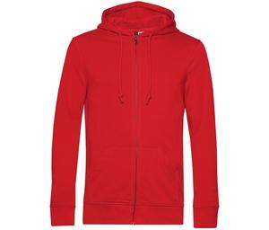 B&C BCU35B - Organic Zipped Hoodie Red