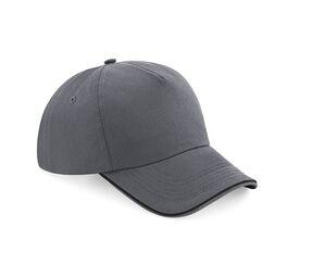 Beechfield BF025C - Authentic Cap visor passpoilée Graphite Grey / Black