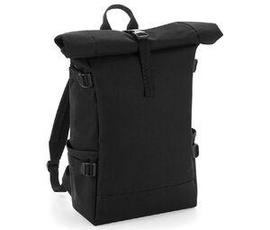 Bag Base BG858 - Colourful backpack with roll-up flap Black / Black