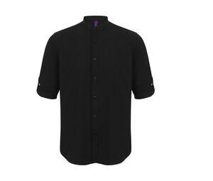 Henbury HY592 - Men's shirt collar mao Black