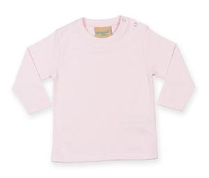 Larkwood LW021 - This long-sleeved Larkwood baby T-shirt  Pale Pink
