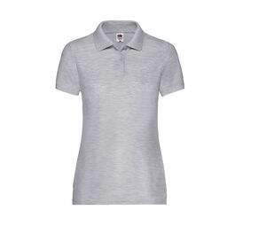 Fruit of the Loom SC281 - Women's piqué polo shirt Heather Grey