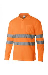 VELILLA V30514 - HIGH-VISIBILITY LONG-SLEEVED POLO SHIRT Fluo Orange