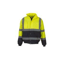 Yoko YK218 - High visibility bomber jacket  Hi Vis Yellow/Navy