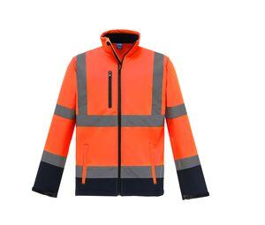Yoko YKK09 - High Visibility Softshell Jacket Hi Vis Orange/Navy