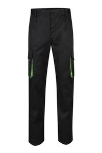 Velilla 103004 - TWO-TONE TROUSERS Black/Lime Green