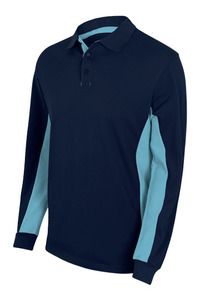 Velilla 105514 - LS TWO-TONE POLO NAVY BLUE/SKY BLUE