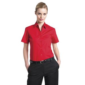 Russell Collection JZ37F - Ladies Short Sleeve Pure Cotton Easy Care Poplin Shirt